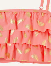 Watermelon Foil Frill Bikini Set, Orange (CORAL), large