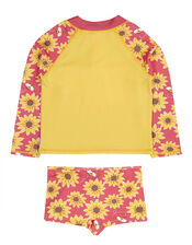 Frugi Rachel Rash Vest & Shorts Swim Set, Yellow (YELLOW), large