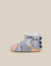 Glow In The Dark Fluffy Dino Boot Slippers, Multi (MULTI), large