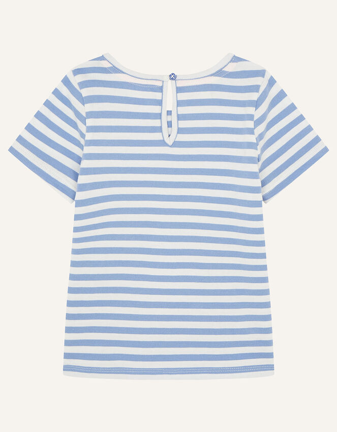 Sequin Rainbow Stripe T-Shirt, Blue (BLUE), large