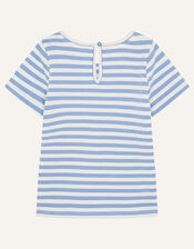 Sequin Rainbow Stripe T-Shirt, Blue (BLUE), large