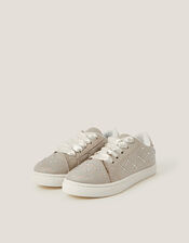 Iridescent Diamante Trainers, Gold (GOLD), large