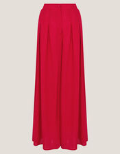 Diane Wide Leg Linen Blend Trousers, Red (RED), large