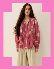 East Kris Hand Batik Blouse, Pink (PINK), large