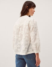Blair Floral Embroidered Blouse, White (WHITE), large