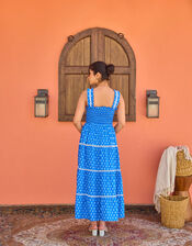 India & Mills Maddie Tiered Midi Dress, Blue (BLUE), large