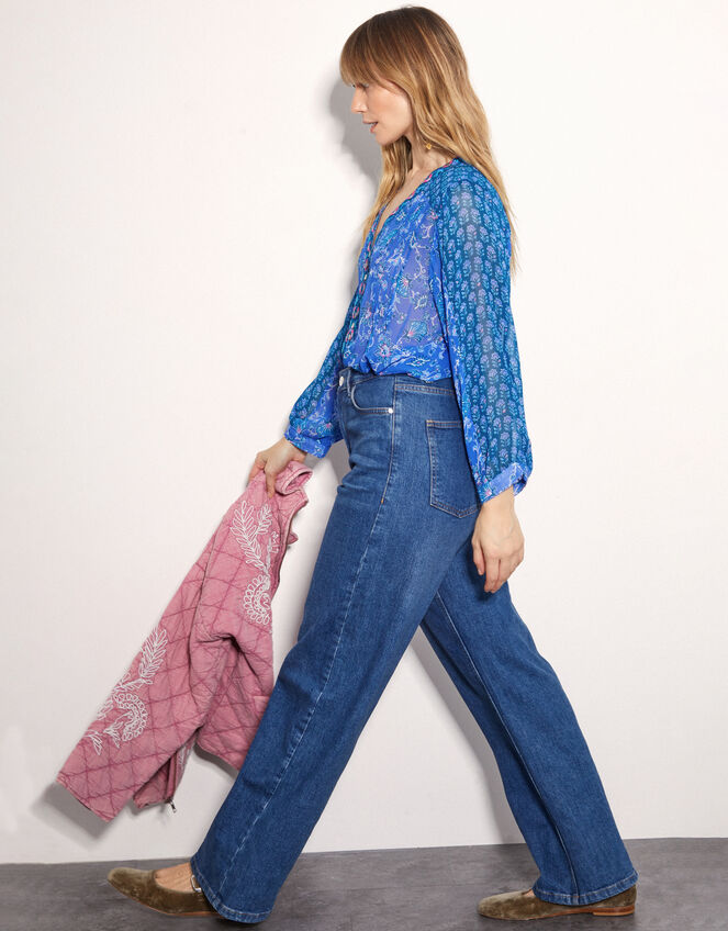 East Leona Paisley Print Blouse, Blue (BLUE), large
