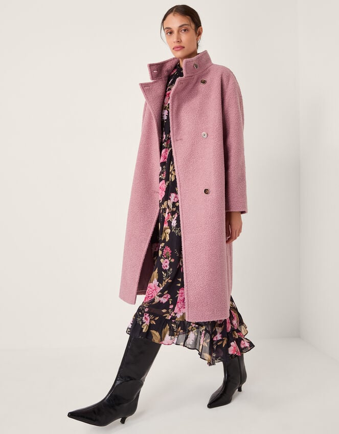 Freya Bouclé Coat, Pink (PINK), large