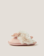 Velvet Bow Slippers, Pink (PINK), large