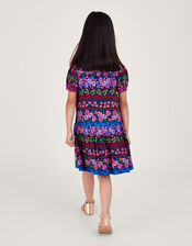Floral Stripe Print Dress, Blue (NAVY), large