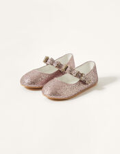 Glitter Butterfly Strap Walker Shoes, Gold (ROSE GOLD), large