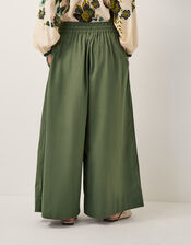 Rachel Wide Leg Pants, Green (KHAKI), large