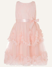 Rosette Lace Dress, Pink (PALE PINK), large