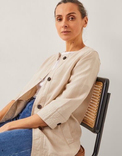 Dana Button Through Jacket, Natural (NATURAL), large