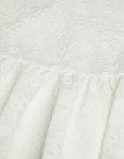 Harper Lace Daisy Bow Dress, White (WHITE), large