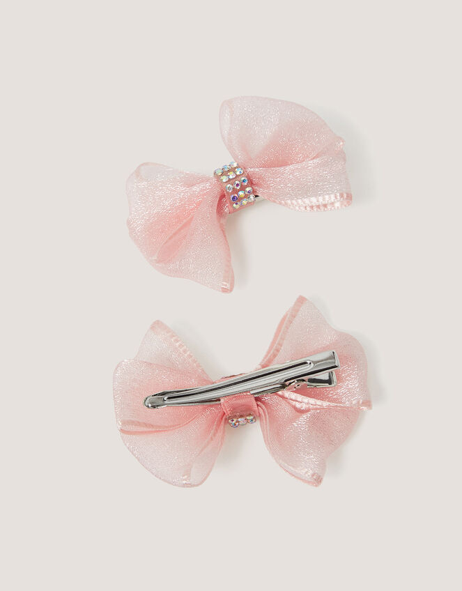 2-Pack Rhinestone Bow Hair Clips, , large