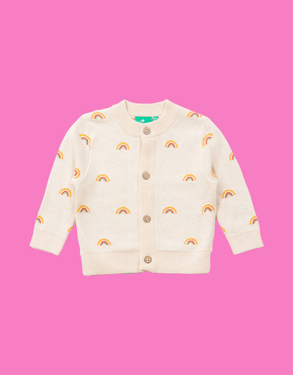 Little Green Radicals From One to Another Rainbow Cardigan Cream, Cream (CREAM), large