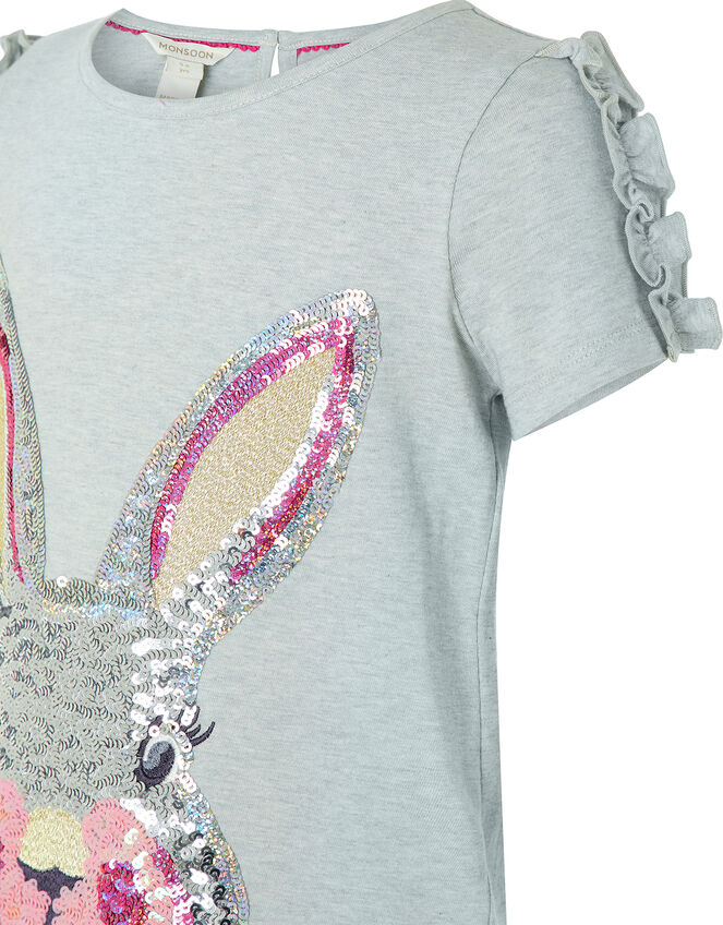 Sequin Bunny T-shirt, Grey (GREY), large
