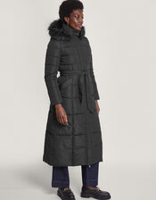 Morgan Hooded Padded Maxi Coat, Black (BLACK), large