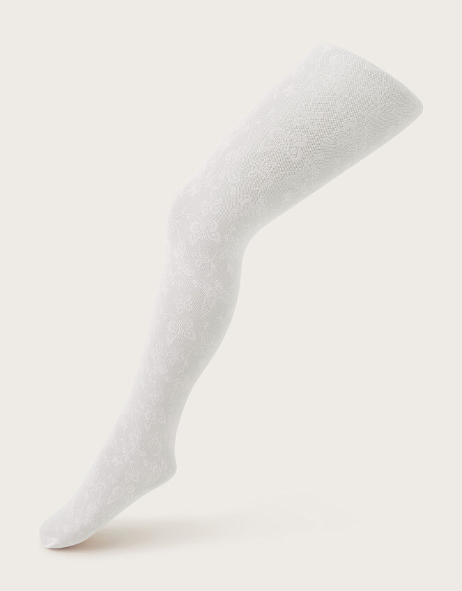 Butterfly Lace Tights White, Girls' Tights & Socks