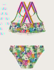 Ditsy Floral Frill Bikini Set, Green (GREEN), large