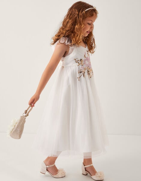 Kai Sequin Flower Maxi Dress, Ivory (IVORY), large