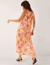 Cassia Floral Print Midi Dress, Nude (NUDE), large