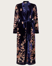 Daphne Devore Velvet Kimono , Blue (MIDNIGHT), large