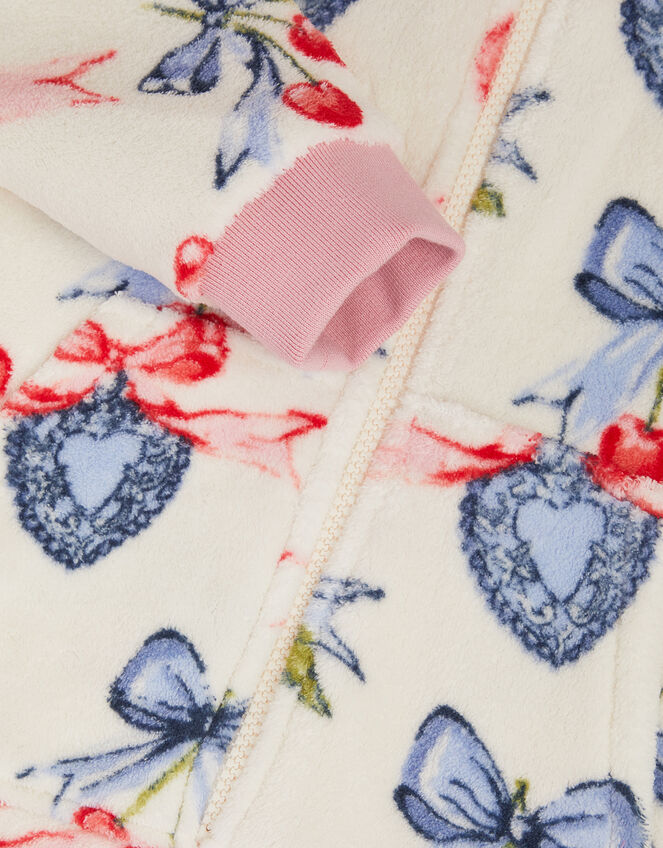 Cherry Locket Print Fleece Onesie, Cream (CREAM), large