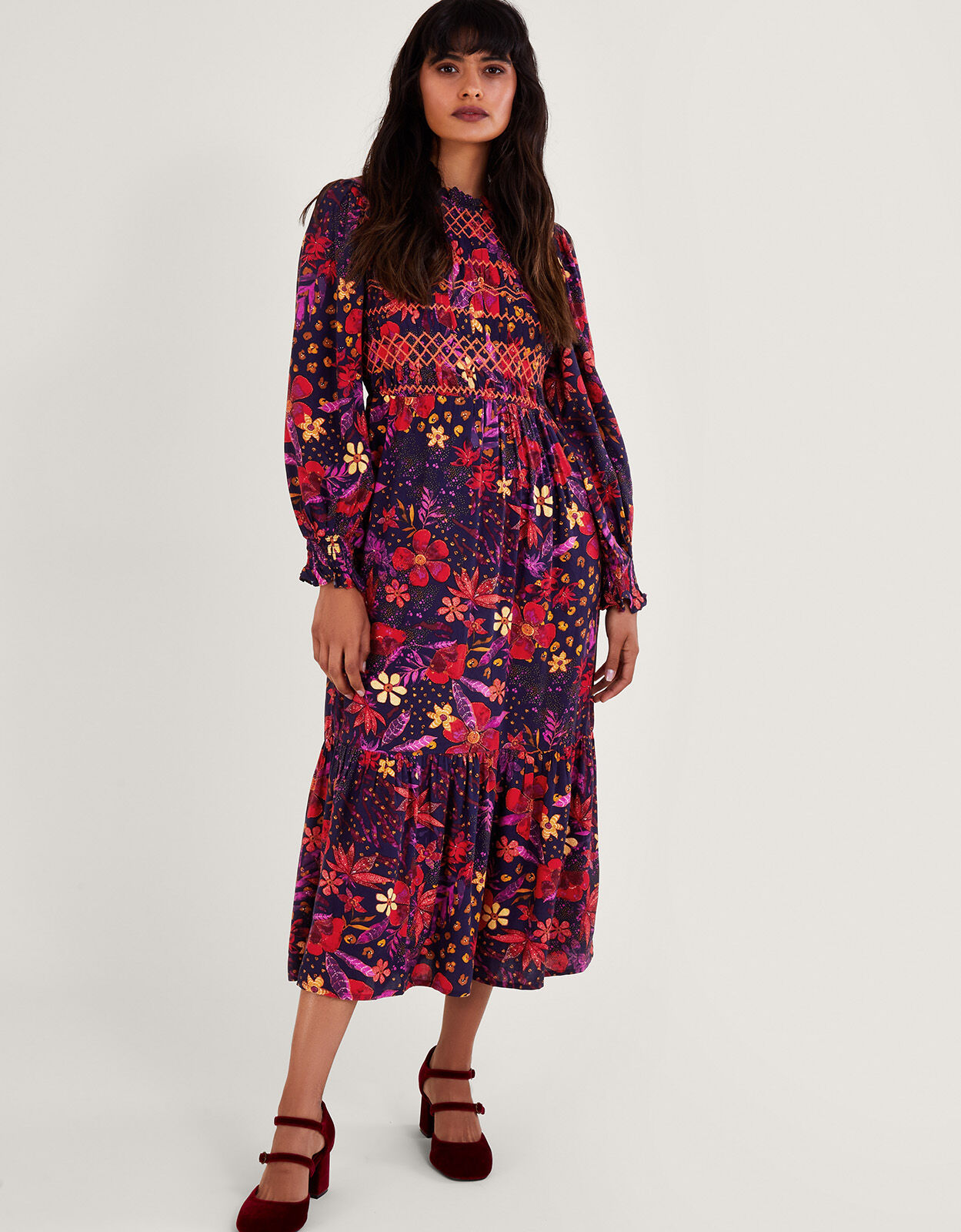Monsoon navy floral dress shop