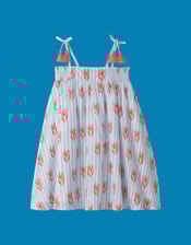 Hatley Floral Stripe Smocked Sundress, White (WHITE), large