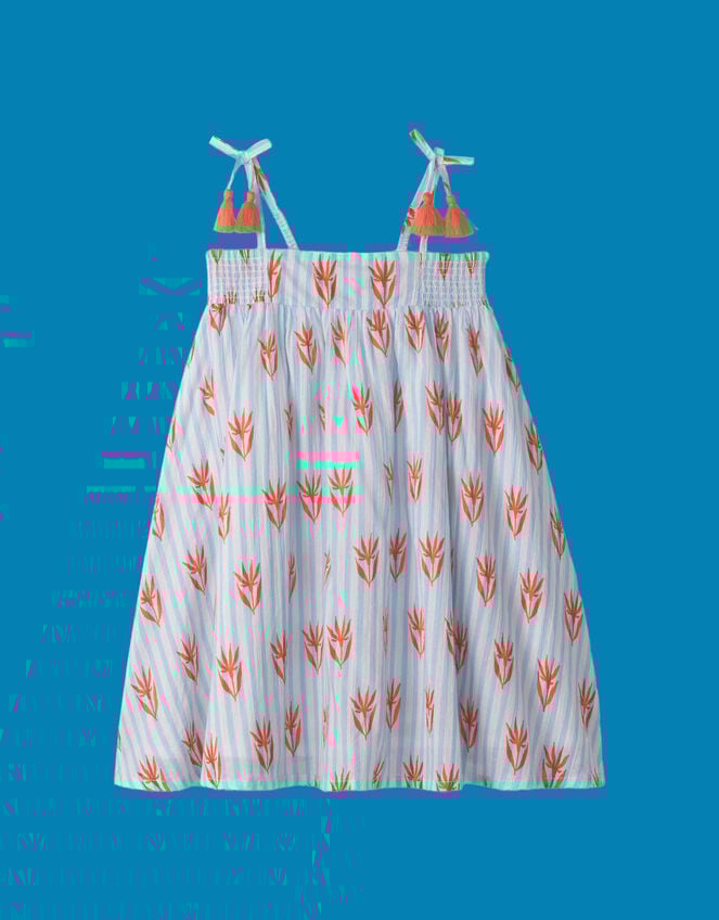 Hatley Floral Stripe Smocked Sundress, White (WHITE), large