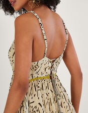 Handkerchief Hem Print Dress, Yellow (YELLOW), large