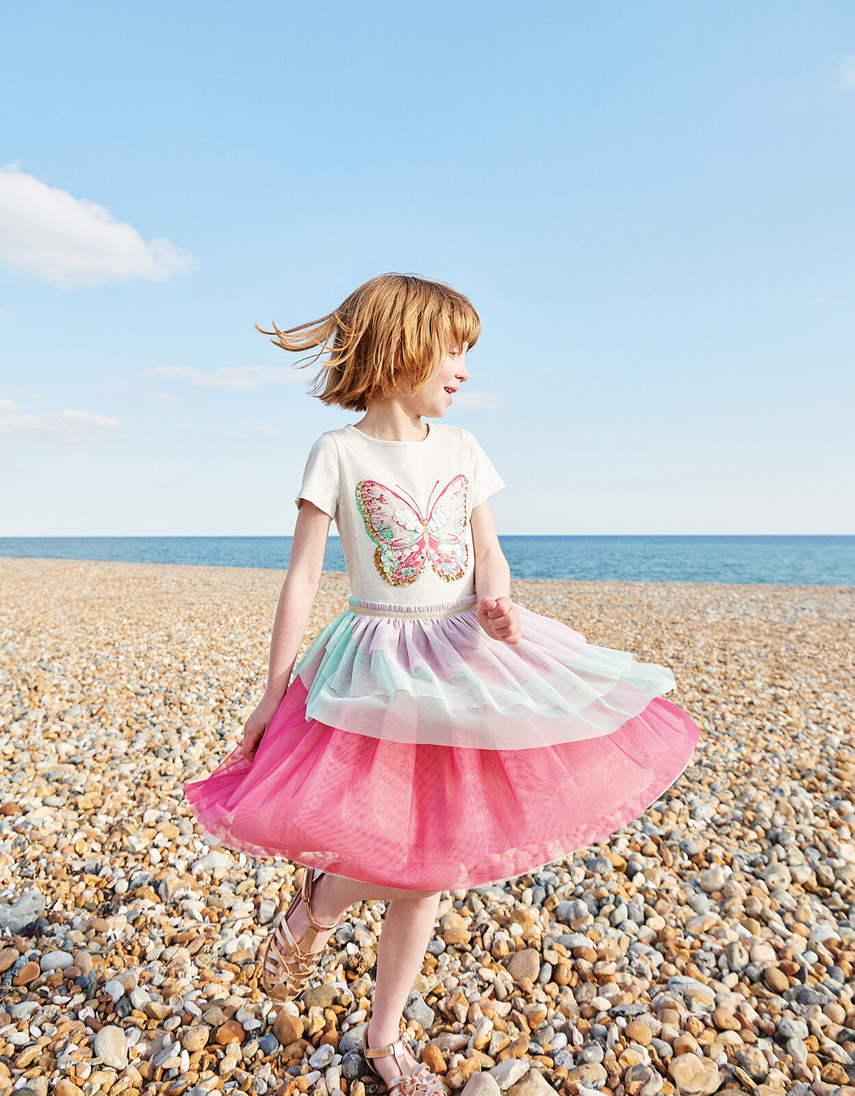 Butterfly ruffle dress clearance