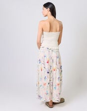 Traffic People Aurora Floral Print Maxi Skirt, Cream (CREAM), large