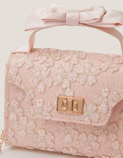 Floral Embroidered Bow Handle Bag, , large