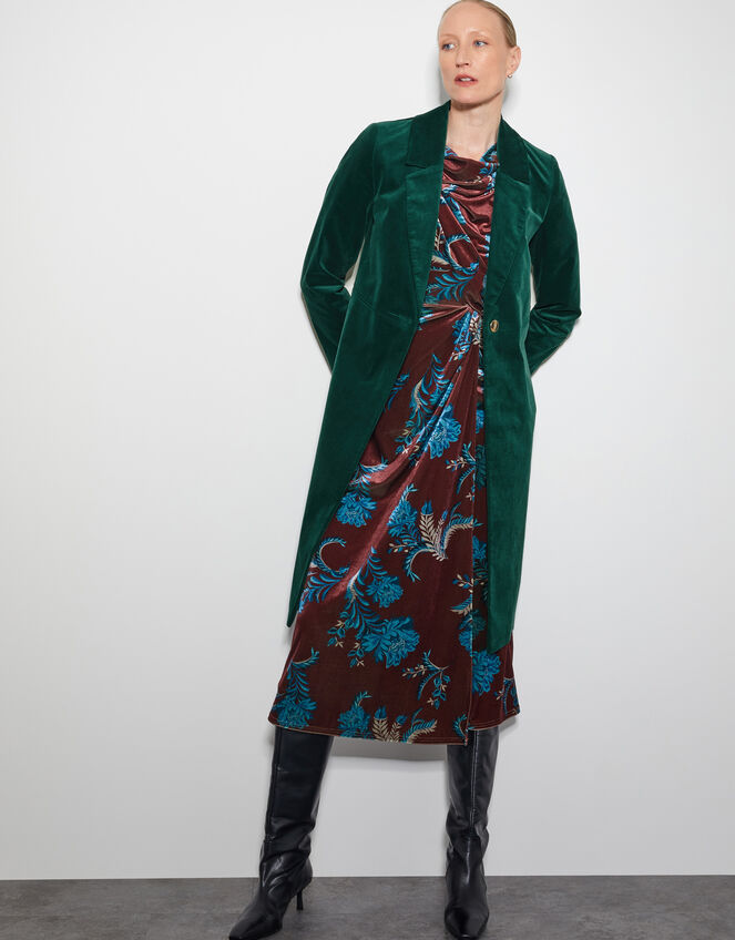 Amalia Velvet Coat, Teal (TEAL), large