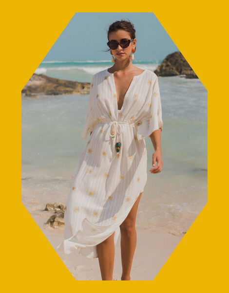 Sundress Addy Sun Print Kaftan, White (WHITE), large