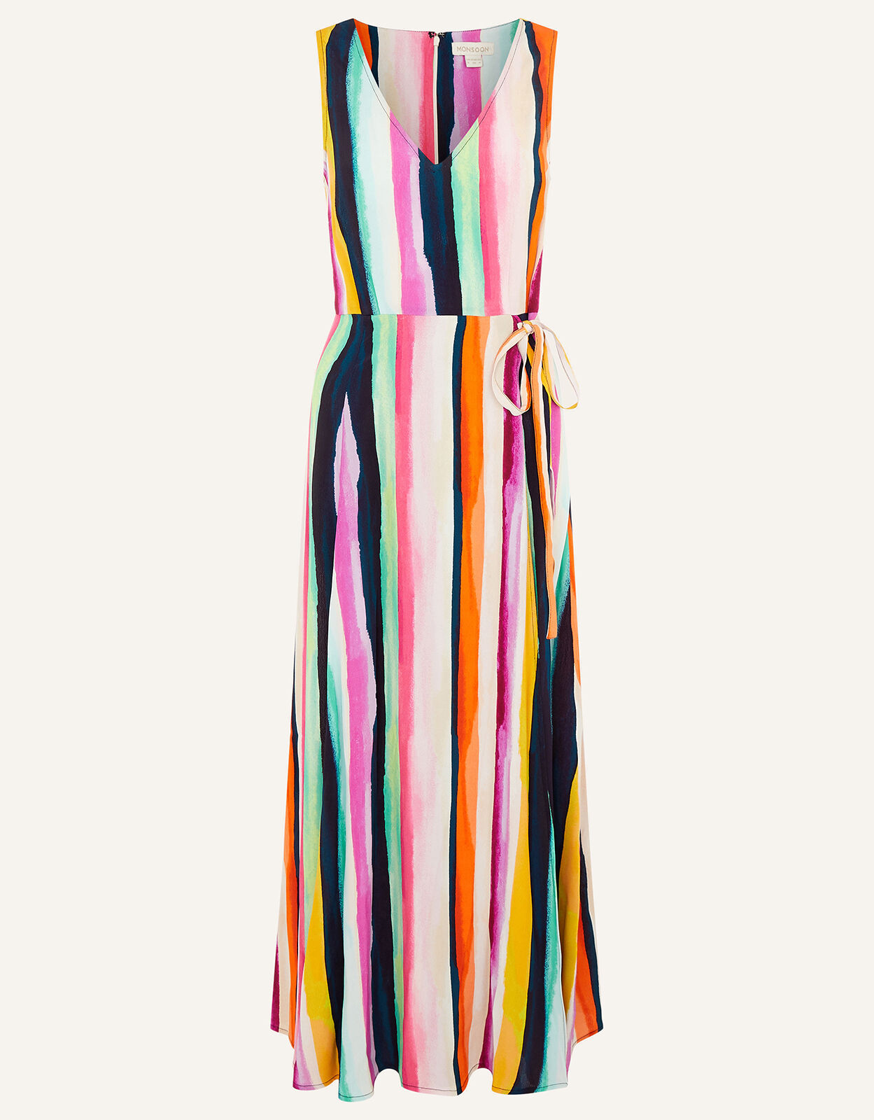 Isla Stripe Maxi Dress in Sustainable Viscose Pink Work Dresses