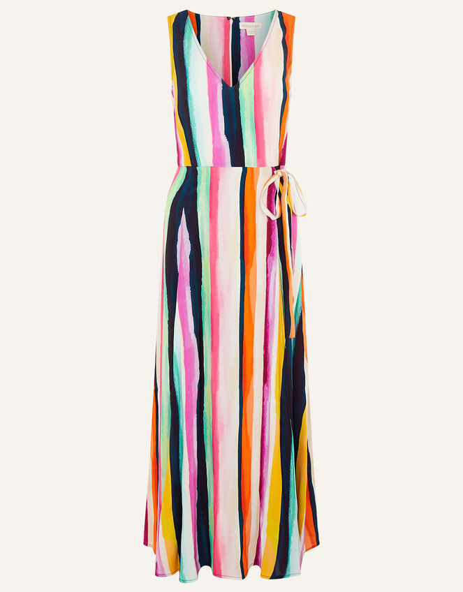 Isla Stripe Maxi Dress in Sustainable Viscose , Pink (PINK), large