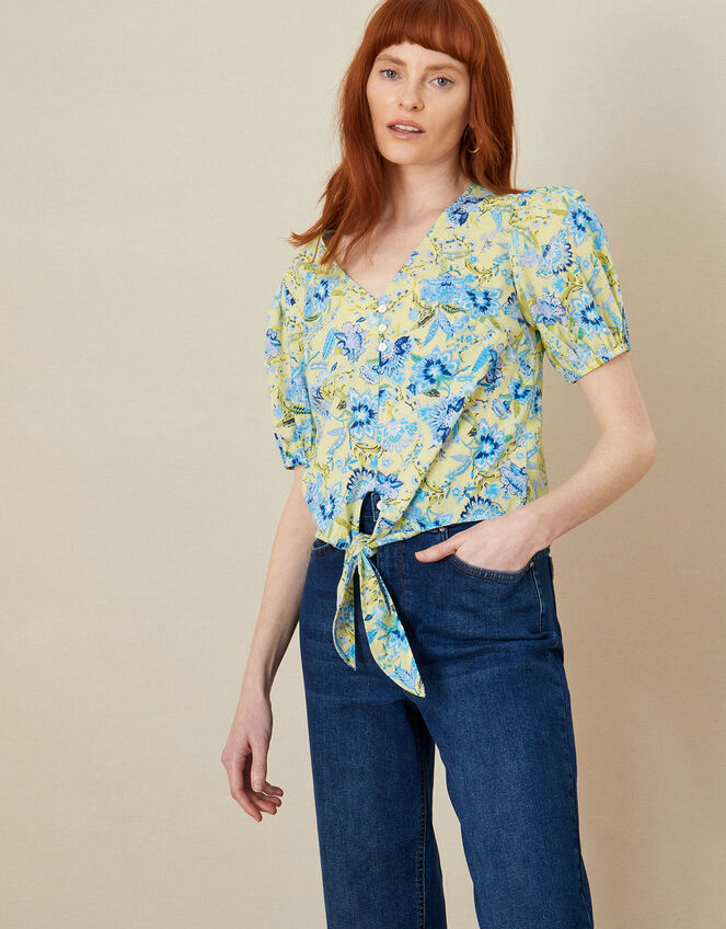 ARTISAN STUDIO Floral Print Top, Blue (BLUE), large