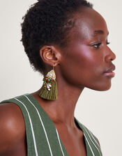 Beaded Fringe Earrings, , large