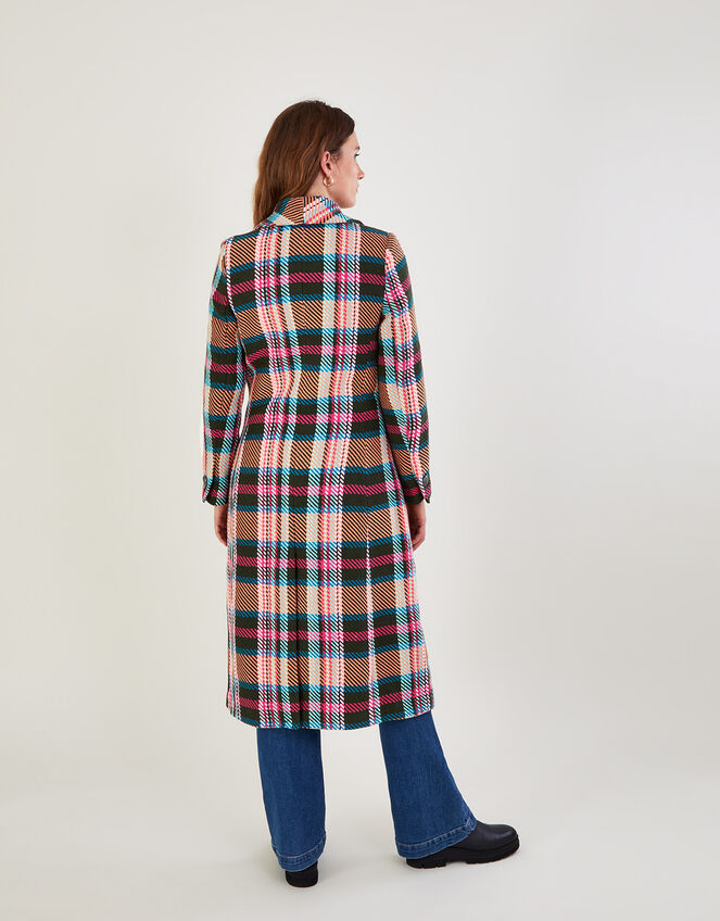 Charlotte Premium Woven Check Coat, Multi (MULTI), large