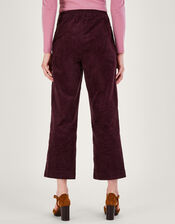 Harper Corduroy Crop Trousers, Purple (PLUM), large