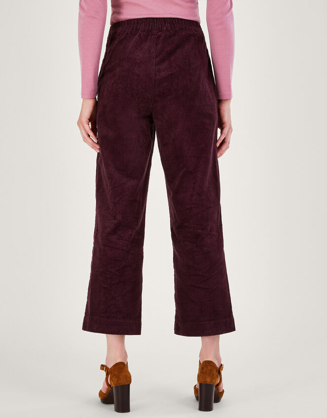 Harper Corduroy Crop Trousers, Purple (PLUM), large