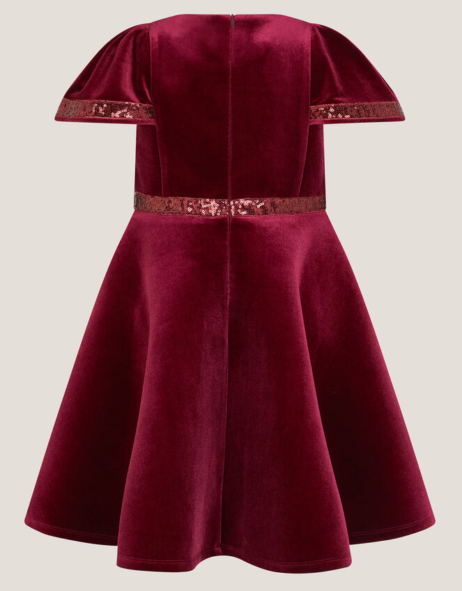 Viola Sequin Velvet Party Dress, Red (RED), large