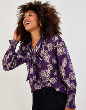 Lucinda Pussybow Blouse, Purple (PURPLE), large