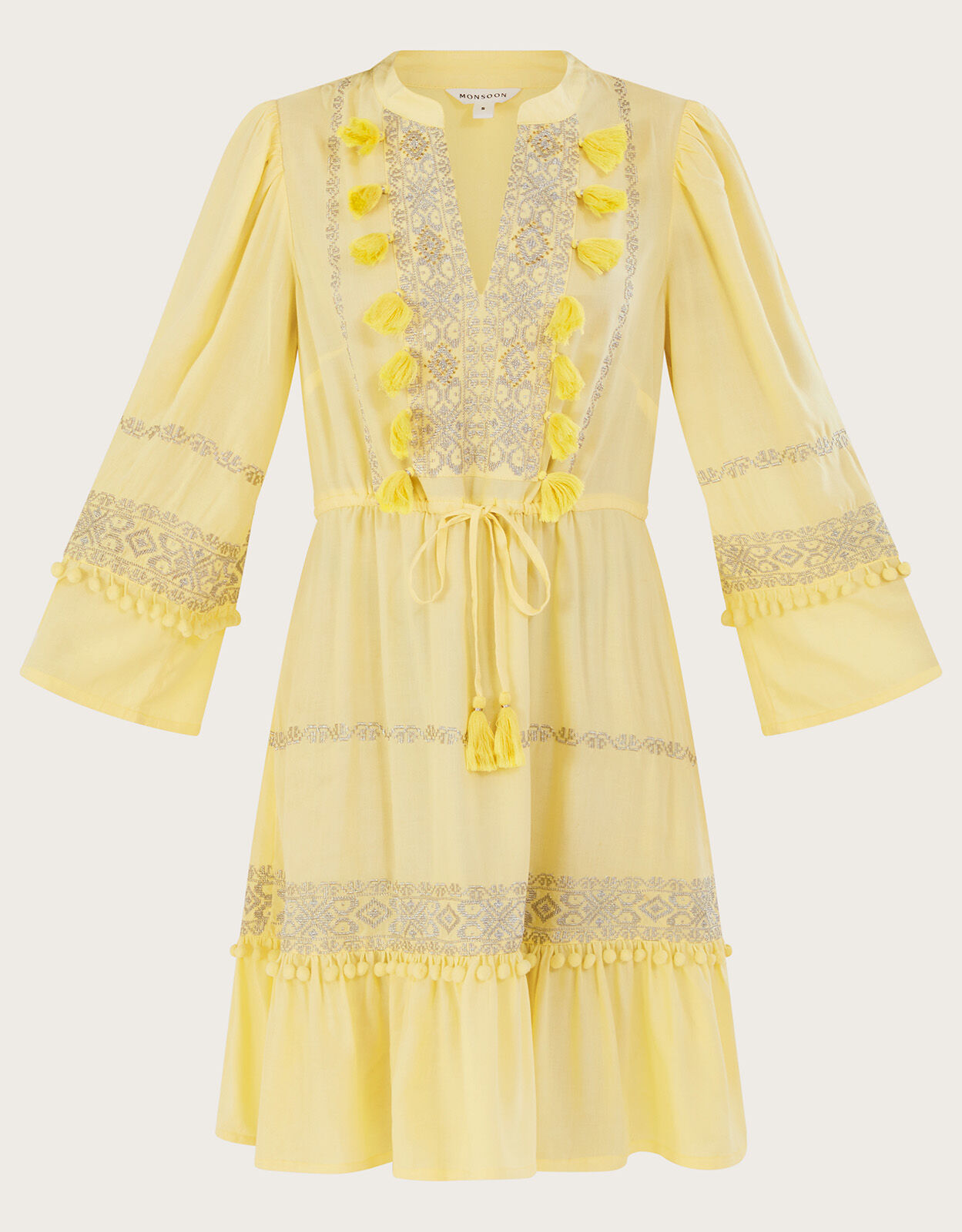 Monsoon yellow lace dress on sale