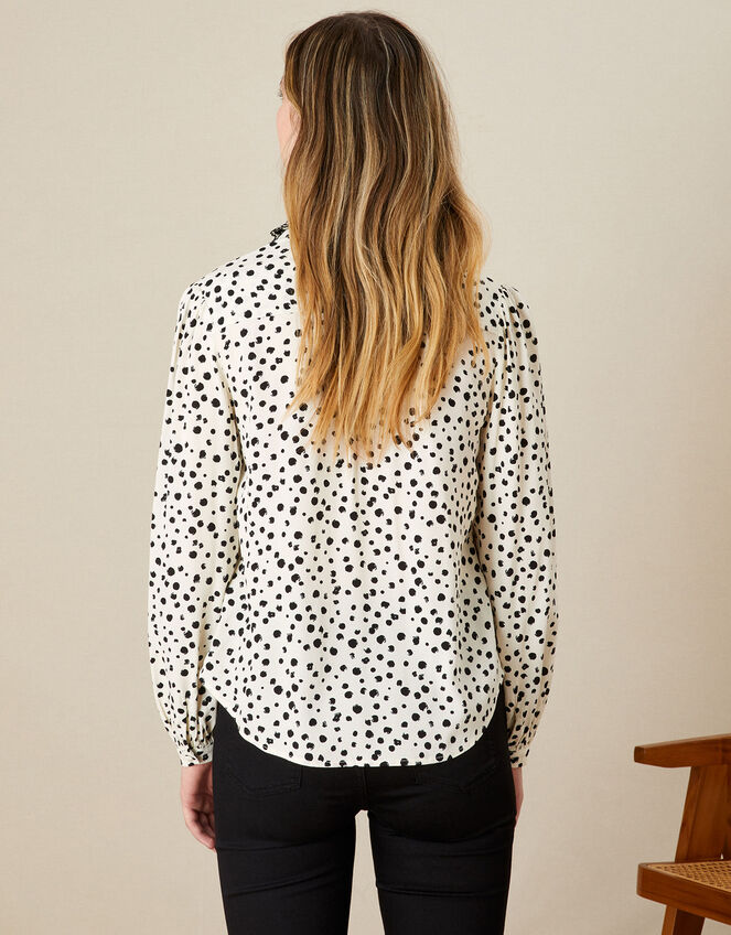 Hayley Dalmatian Scallop Blouse with LENZING™ ECOVERO™, Ivory (IVORY), large