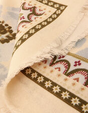 Square Floral Print Scarf, , large